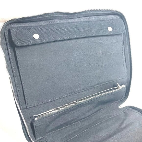 HERMES Fourre Tout Multi-pouch Makeup pouch Jewelry case Pouch cotton Black - Picture 3 of 16